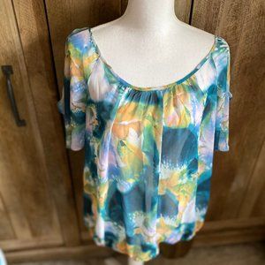 Size 2 X sheer Cold Shoulder Top by Ana